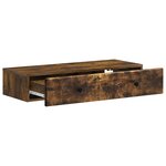 vidaXL Table d'appoint murale Chêne fumé 87 5 x 34 5 x 17 cm