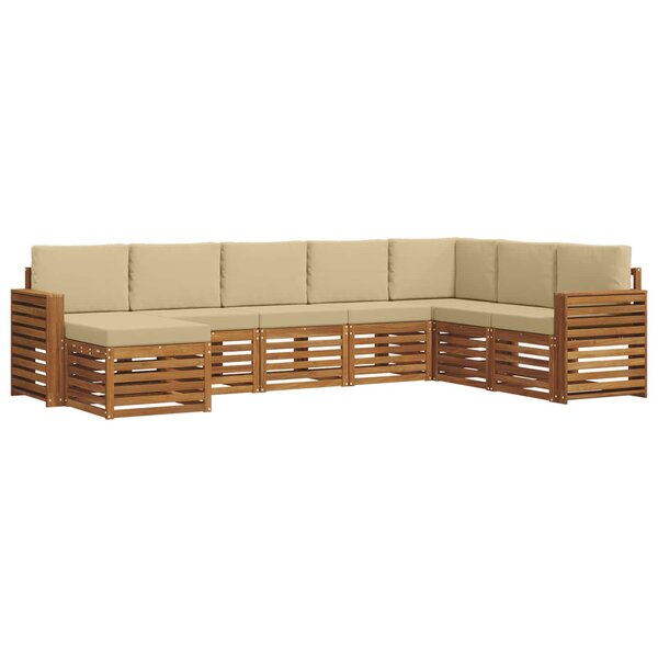 vidaXL Ensemble de canapés d'extérieur 8 pc Naturel et Beige