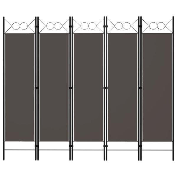 vidaXL Cloison de séparation 5 panneaux Anthracite 200x180 cm