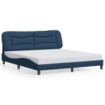 vidaXL Cadre de lit avec LED sans matelas bleu 180x200 cm tissu