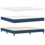 vidaXL Lit à ressorts avec matelas avec LED Bleu 200 x 200 cm tissu