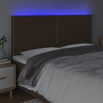 vidaXL Tête de lit à LED Marron foncé 180x5x118/128 cm Tissu