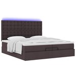 VidaXL Cadre de lit ottoman avec matelas marron foncé 200x200 cm tissu