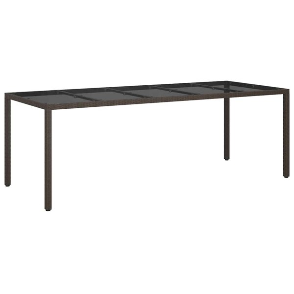 vidaXL Table de jardin pour repas Marron 250 x 100 x 75 cm Poly rotin