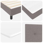 vidaXL Lit à ressorts avec tête de lit Taupe 160 x 200 cm tissu