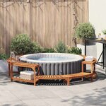 vidaXL Enceinte ronde de baignoire à remous Marron Ø275 cm