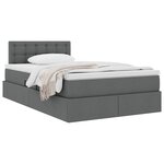 vidaXL Lit avec rangement et matelas Gris foncé 120 x 190 cm