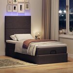 vidaXL Cadre de lit ottoman avec matelas marron foncé 100x200 cm tissu