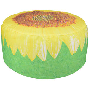 Esschert design pouf d'exterieur gonflable motif tournesol 58 cm