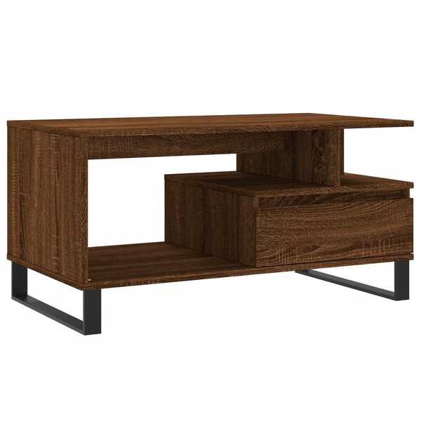 vidaXL Table basse Chêne marron 90x49x45 cm Bois d'ingénierie