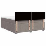 vidaXL Sommier à lattes de lit avec matelas Taupe 200x200 cm Tissu