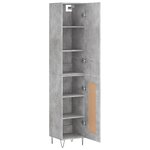 vidaXL Buffet haut Gris béton 34 5x34x180 cm Bois d'ingénierie