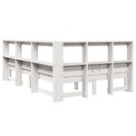 vidaXL Lit bibliothèque sans matelas blanc 120x200 cm bois pin massif