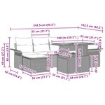 vidaXL Ensemble de canapé de jardin 7 Pièces Gris Poly rotin
