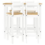 vidaXL Ensemble de bar 5 Pièces Blanc Bois de pin massif