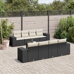 vidaXL Salon de jardin 9 Pièces avec coussins noir résine tressée