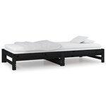 vidaXL Lit coulissant sans matelas noir 2x(90x200) cm