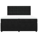 vidaXL Sommier à lattes de lit et matelas Noir 200x200 cm Velours