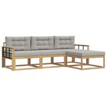 vidaXL Ensemble de canapés d'extérieur 4 pc Blanc et gris clair