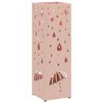 vidaXL Porte-parapluie Rose Métal Moyen Détails Décoratifs