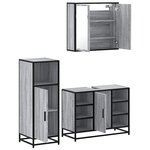 vidaXL Ensemble de meubles de salle de bain 3 Pièces Sonoma gris