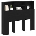 vidaXL Cabinet de Tête de Lit Chêne noir 120 x 19 x 103 5 cm