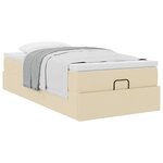 vidaXL Cadre de lit ottoman avec matelas crème 90x200 cm tissu