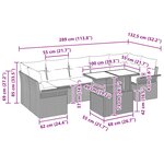 vidaXL Ensemble de canapé de jardin avec coussin 8 Pièces Noir Poly rotin