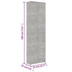 vidaXL Garde-robe de couloir Gris béton 55x25x189 cm Bois d'ingénierie