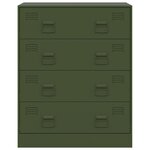 vidaXL Buffet vert olive 67x39x83 cm acier