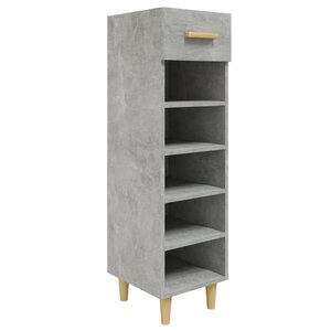 vidaXL Armoire à chaussures Gris béton 30x35x105 cm Bois d'ingénierie