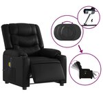 vidaXL Fauteuil de massage inclinable électrique noir similicuir
