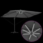 vidaXL Parasol déporté Roma avec LEDs anthracite  352x251x265 cm en aluminium
