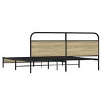 vidaXL Cadre de lit en métal sans matelas chêne sonoma 183x213 cm