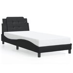 vidaXL Cadre de lit avec LED sans matelas Zadar noir 100x203 cm