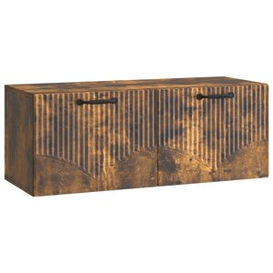 vidaXL Meuble TV mural Chêne fumé 78 5 x 31 x 30 cm Bois d'ingénierie