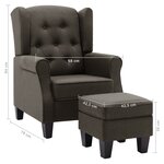 vidaXL Fauteuil avec repose-pied Taupe Tissu