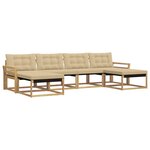 vidaXL Ensemble de canapés d'extérieur 6 pc Blanc et Beige