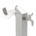 vidaXL Colonne à eau de jardin carrée Acier inoxydable 95 cm