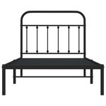 vidaXL Cadre de lit métal sans matelas avec tête de lit noir 100x190cm