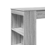 vidaXL Table de bar avec étagères sonoma gris bois d'ingénierie