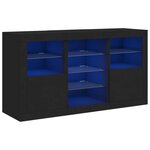 vidaXL Buffet avec lumières LED noir 123x37x67 cm