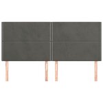 vidaXL Tête de lit Gris foncé 200 x 5 x 118/128 cm Velours