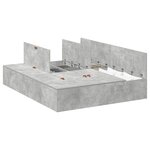 vidaXL Cadre de lit avec rangement Gris béton 135 x 190 cm