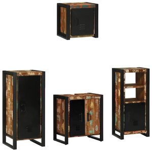 vidaXL Ensemble de mobilier de salle de bain 4 Pièces Bois Recyclé Solide
