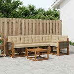 vidaXL Ensemble de canapés d'extérieur 6 pc Naturel et Beige