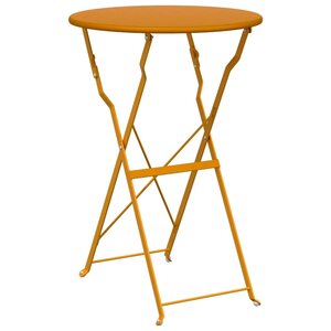 vidaXL Table bistrot Moutarde Ø50x71 cm Acier revêtu de poudre