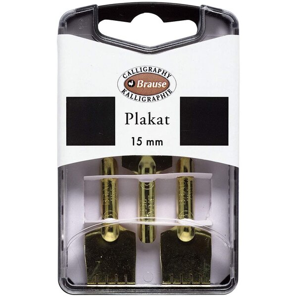 Boîte 3 plumes Plakat 15 mm BRAUSE CALLIGRAPHIE
