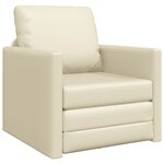 vidaXL Fauteuil-lit au sol 2-en-1 crème 74x77x81 cm en simili cuir