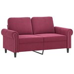 vidaXL Ensemble de canapés 3 Pièces avec coussins Rouge bordeaux Velours